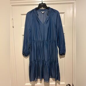 Denim dress with sleeves